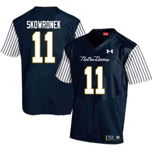 Notre Dame Fighting Irish Men's Ben Skowronek #11 Navy Under Armour Alternate Authentic Stitched College NCAA Football Jersey MVW0299PT